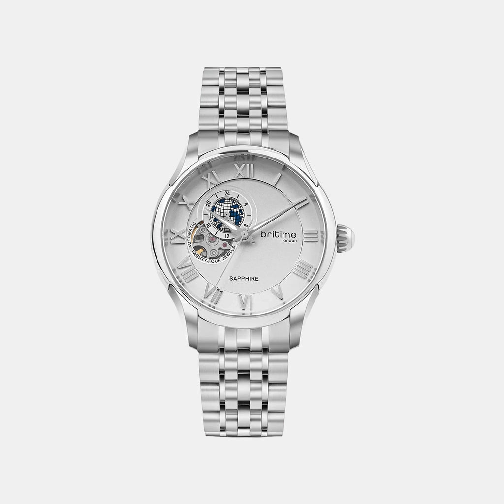 Windsor Men Automatic Silver Dial Analog Stainless Steel Watch 318-M10201