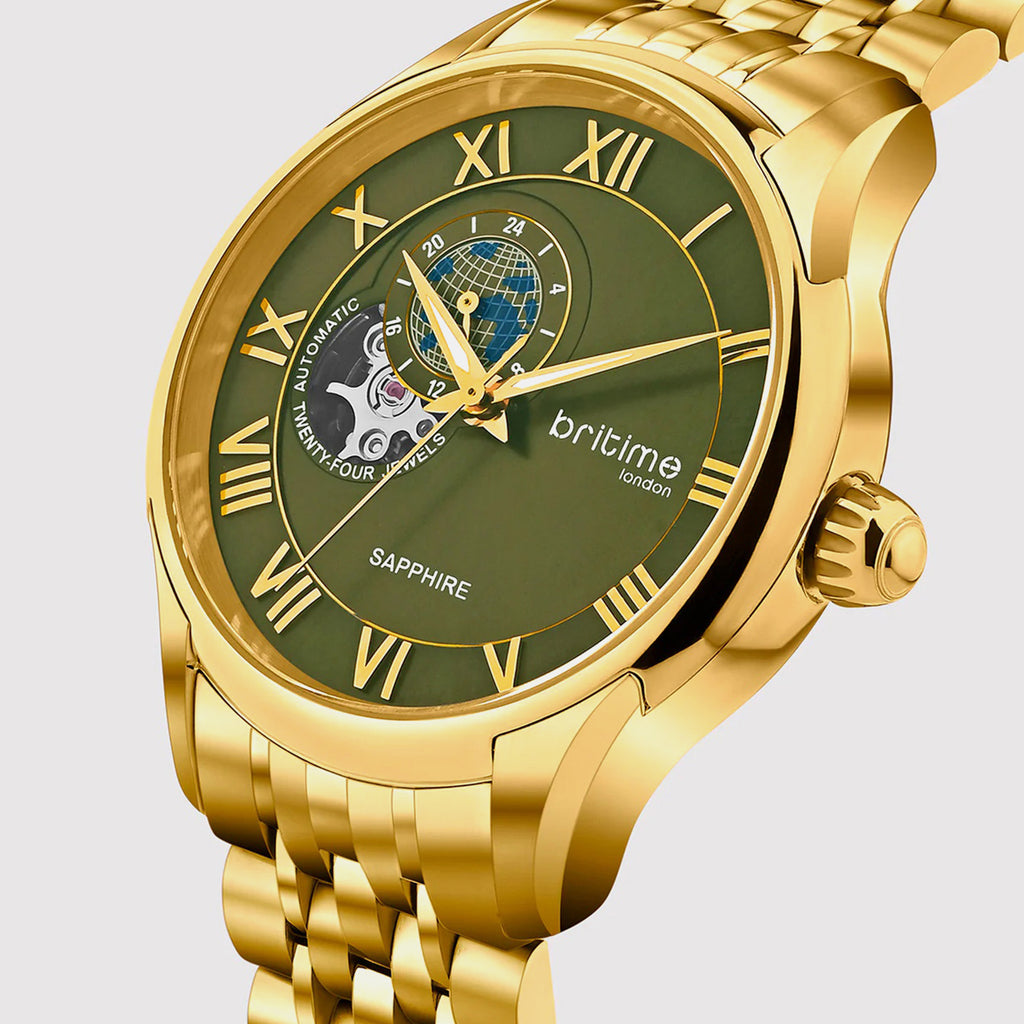 Men Automatic Green Dial Analog Stainless Steel Watch 318-M21402