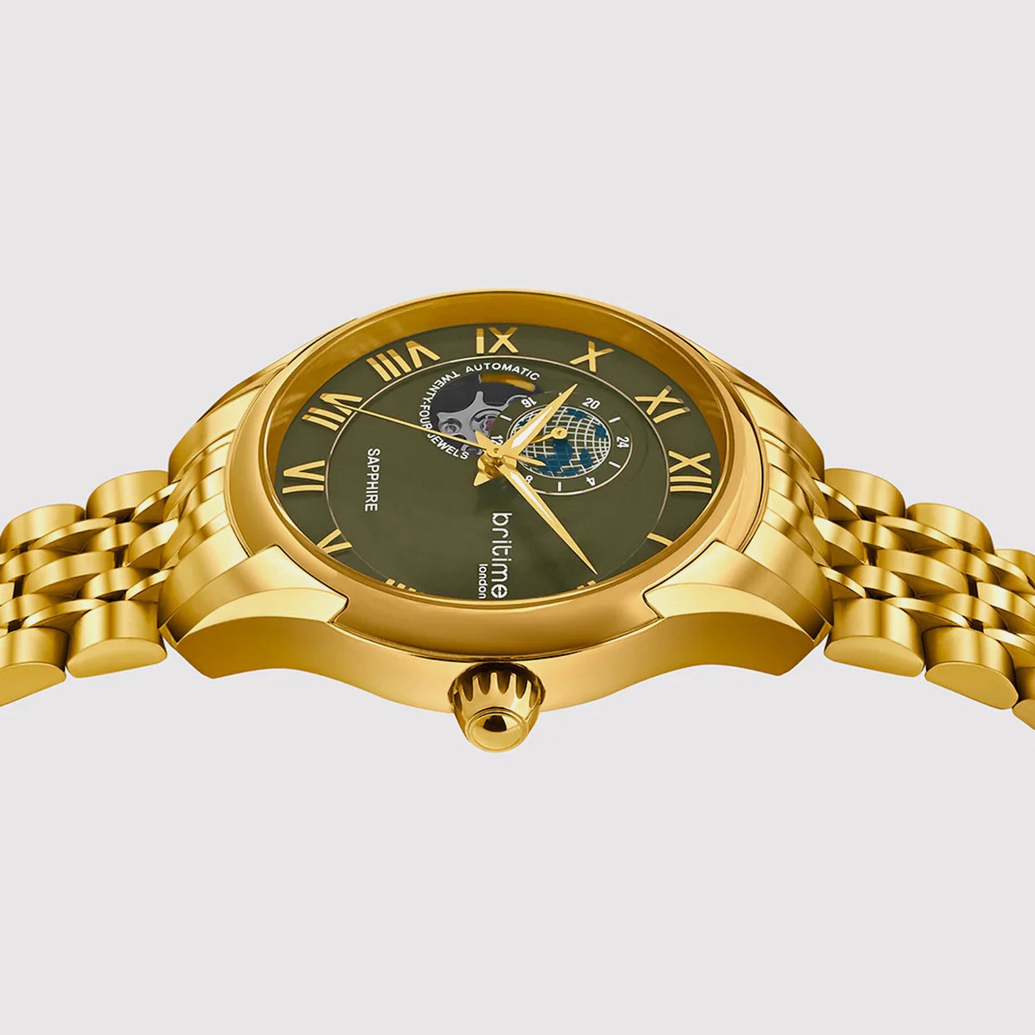 Men Automatic Green Dial Analog Stainless Steel Watch 318-M21402