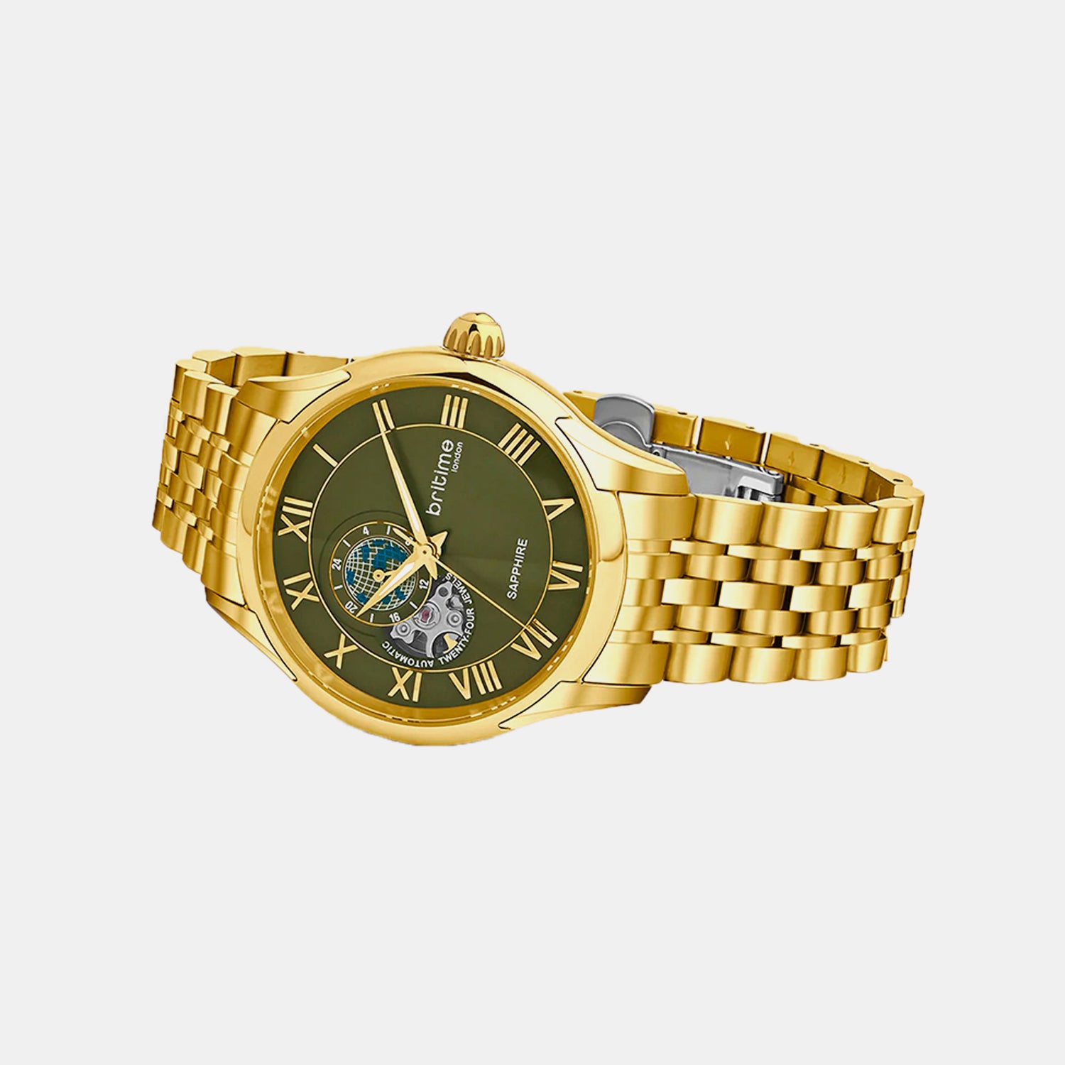Men Automatic Green Dial Analog Stainless Steel Watch 318-M21402