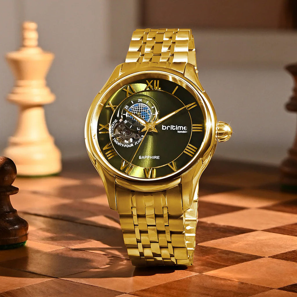 Men Automatic Green Dial Analog Stainless Steel Watch 318-M21402