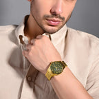 Men Automatic Green Dial Analog Stainless Steel Watch 318-M21402