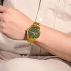 Men Automatic Green Dial Analog Stainless Steel Watch 318-M21402