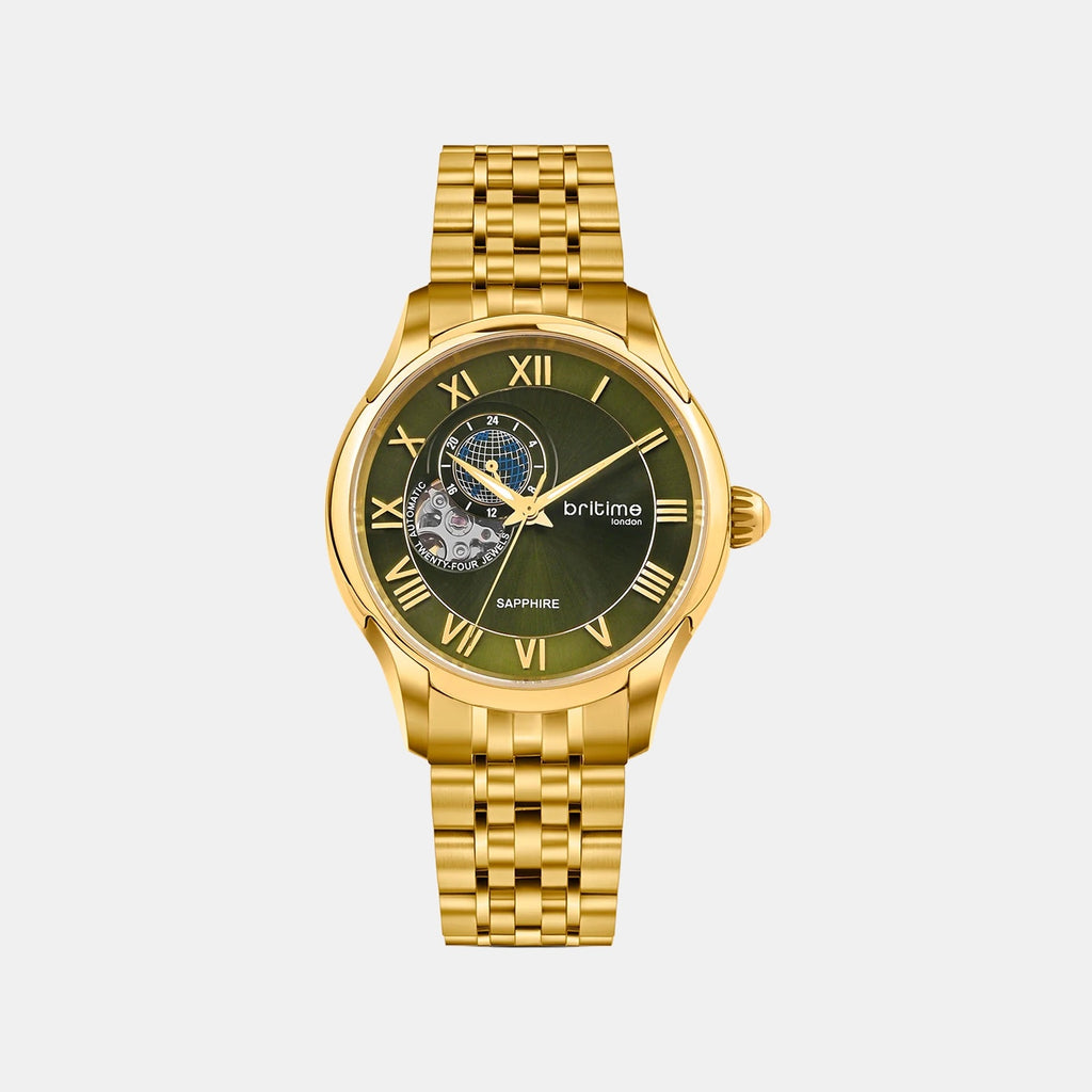Men Automatic Green Dial Analog Stainless Steel Watch 318-M21402