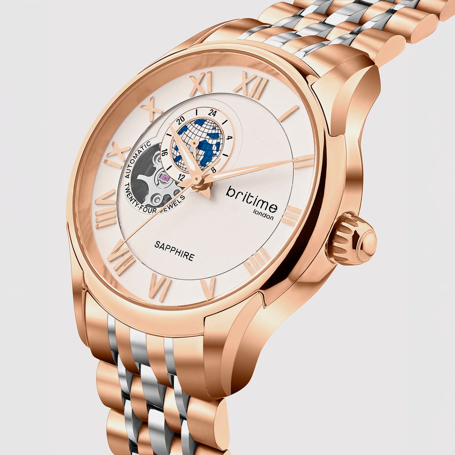 Men Automatic Silver Dial Analog Metal Watch 318-M30205