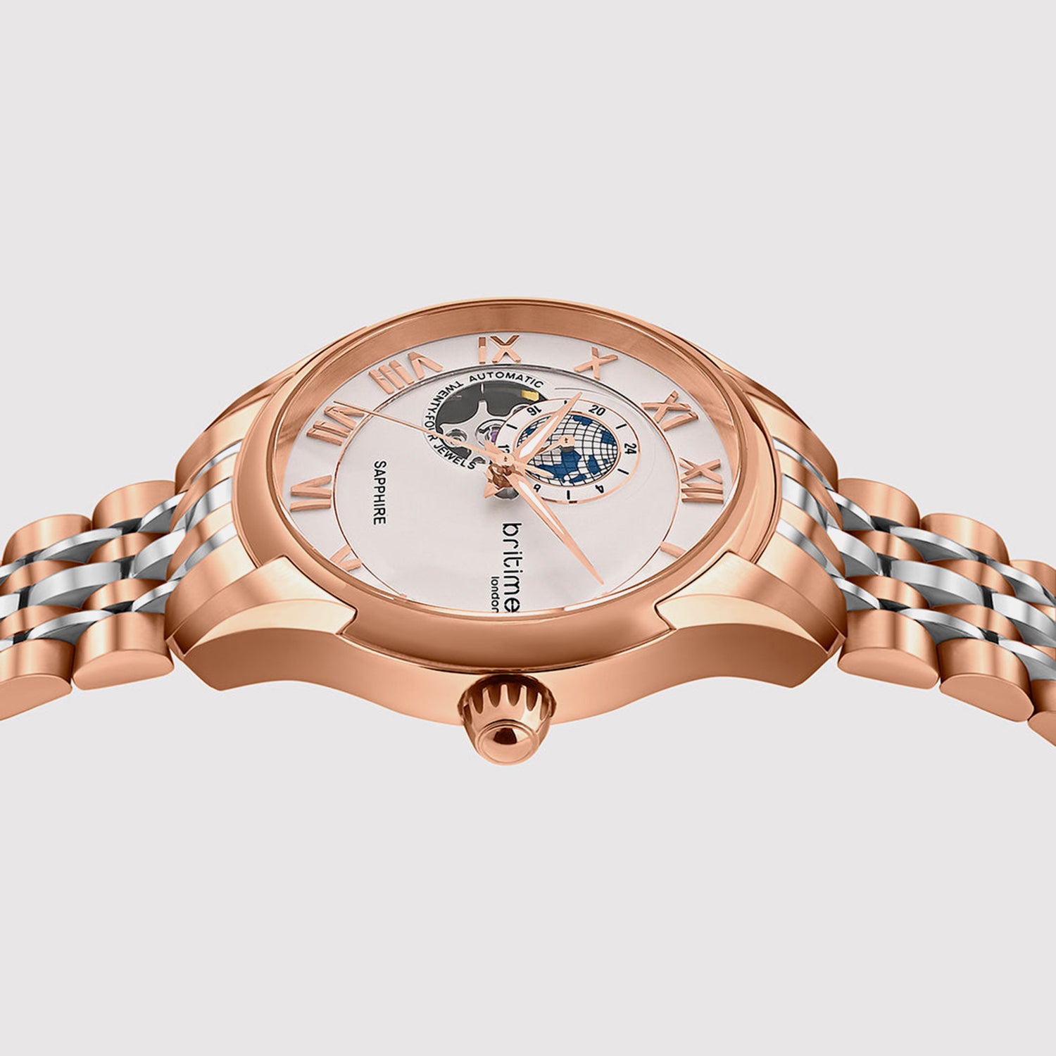 Men Automatic Silver Dial Analog Metal Watch 318-M30205