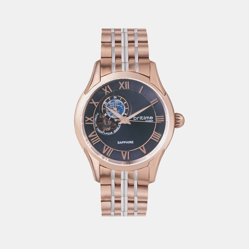 Men Automatic Blue Dial Analog Stainless Steel Watch 318-M30507