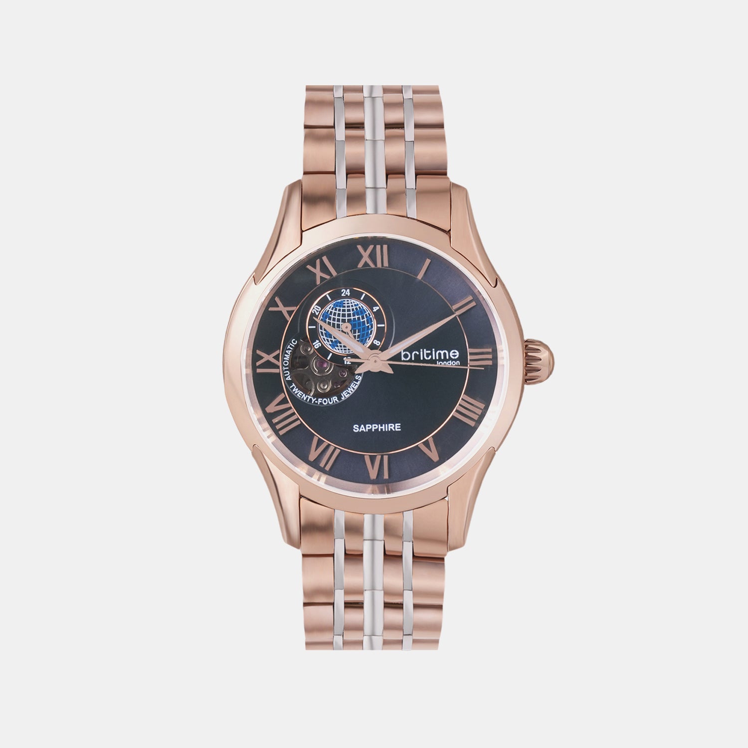 Men Automatic Blue Dial Analog Stainless Steel Watch 318-M30507