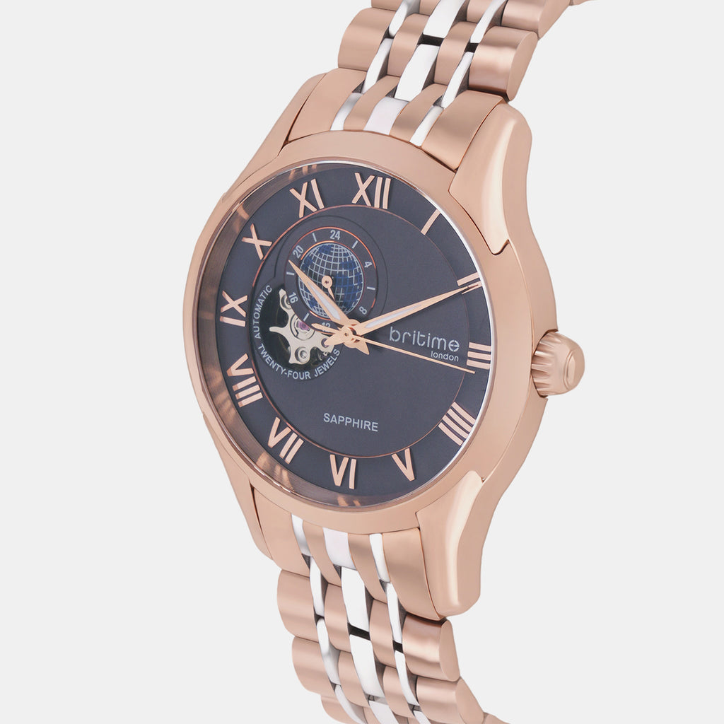 Men Automatic Blue Dial Analog Stainless Steel Watch 318-M30507