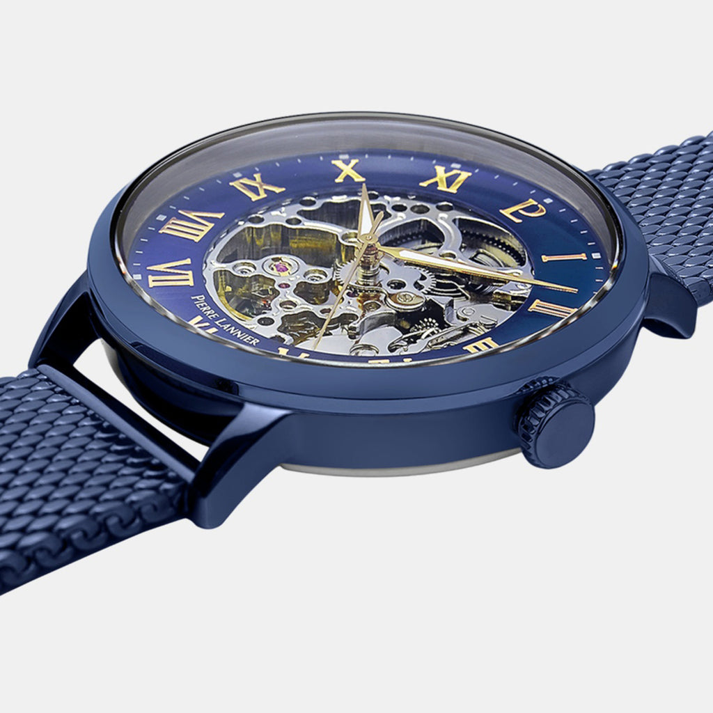 Automatic Men Automatic Blue Dial Analog Stainless Steel Watch 318B468