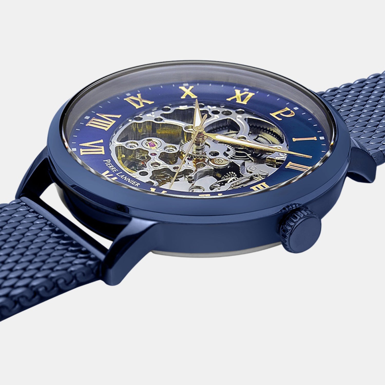 Automatic Men Automatic Blue Dial Analog Stainless Steel Watch 318B468