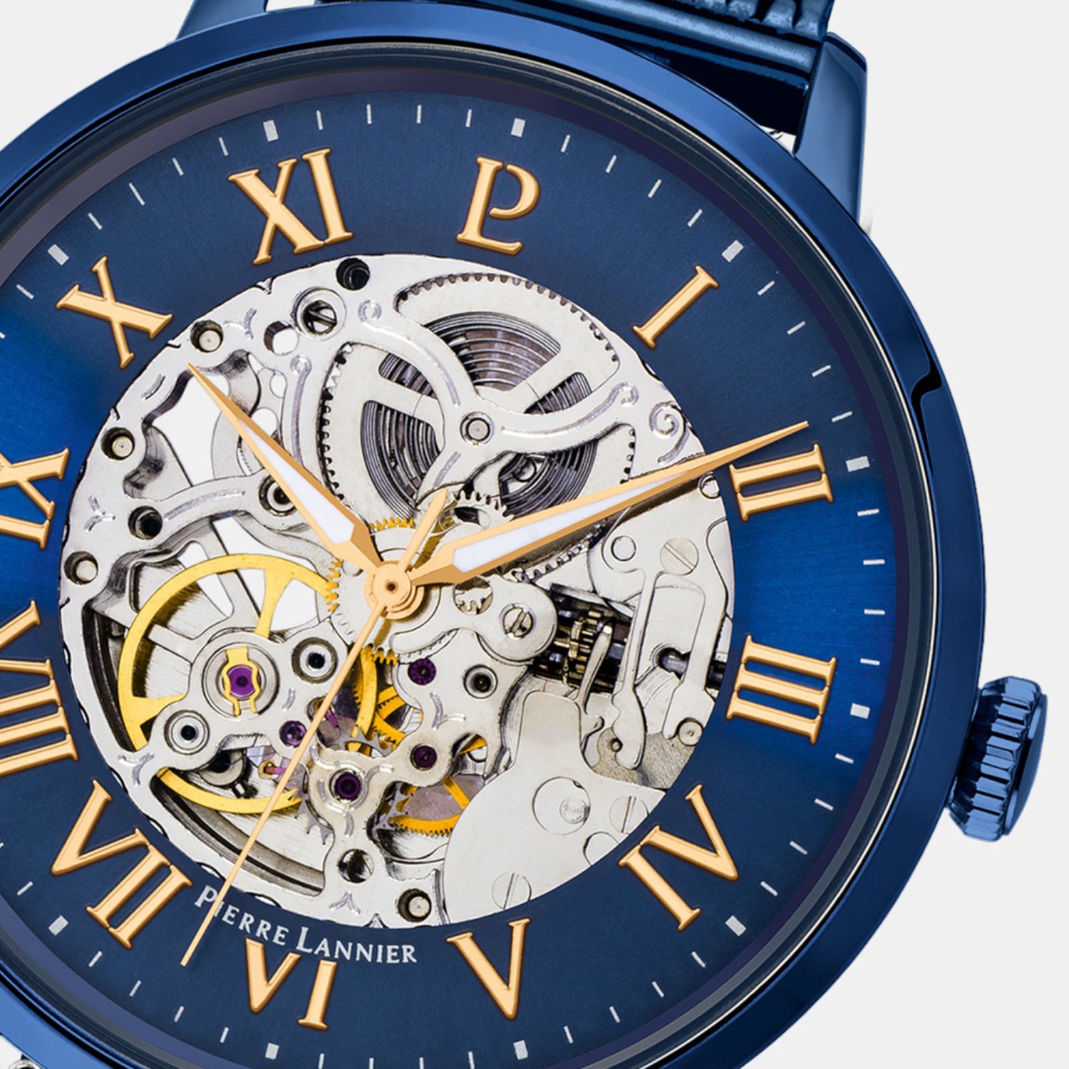 Automatic Men Automatic Blue Dial Analog Stainless Steel Watch 318B468