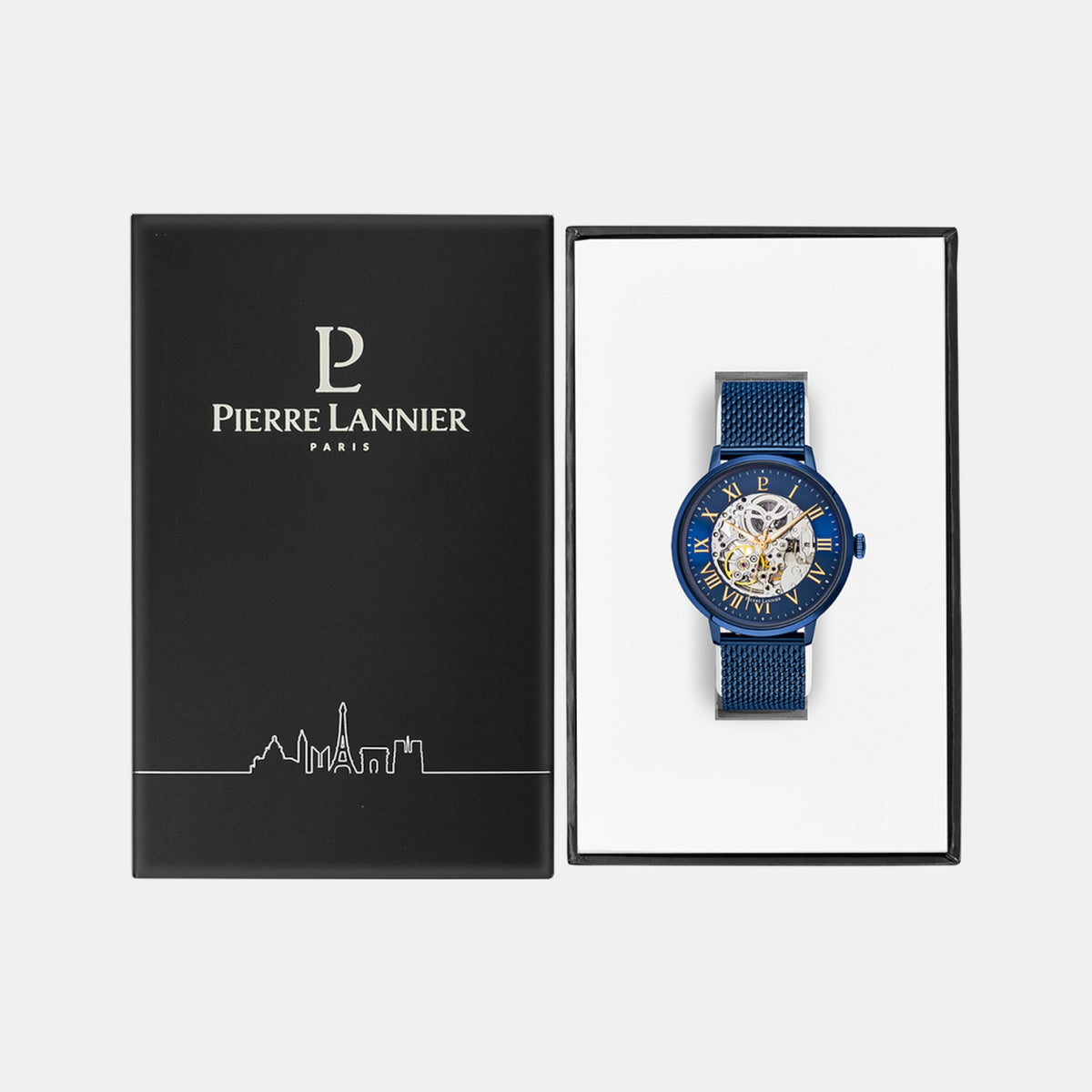 Men Automatic Blue Dial Analog Mesh Watch 318B468