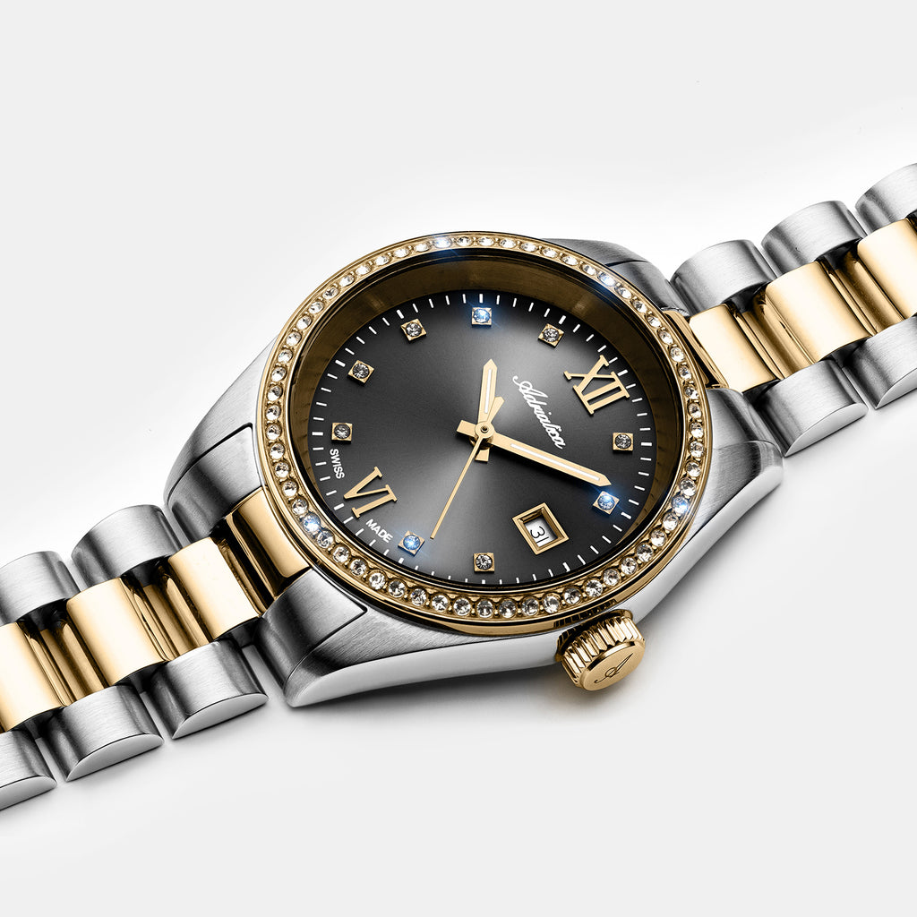 Precious Women Quartz Grey Dial Analog Stainless Steel Watch A3199.2186SQZ