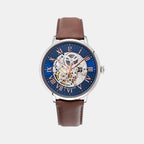 Men Automatic Blue Dial Analog Leather Watch 322B164