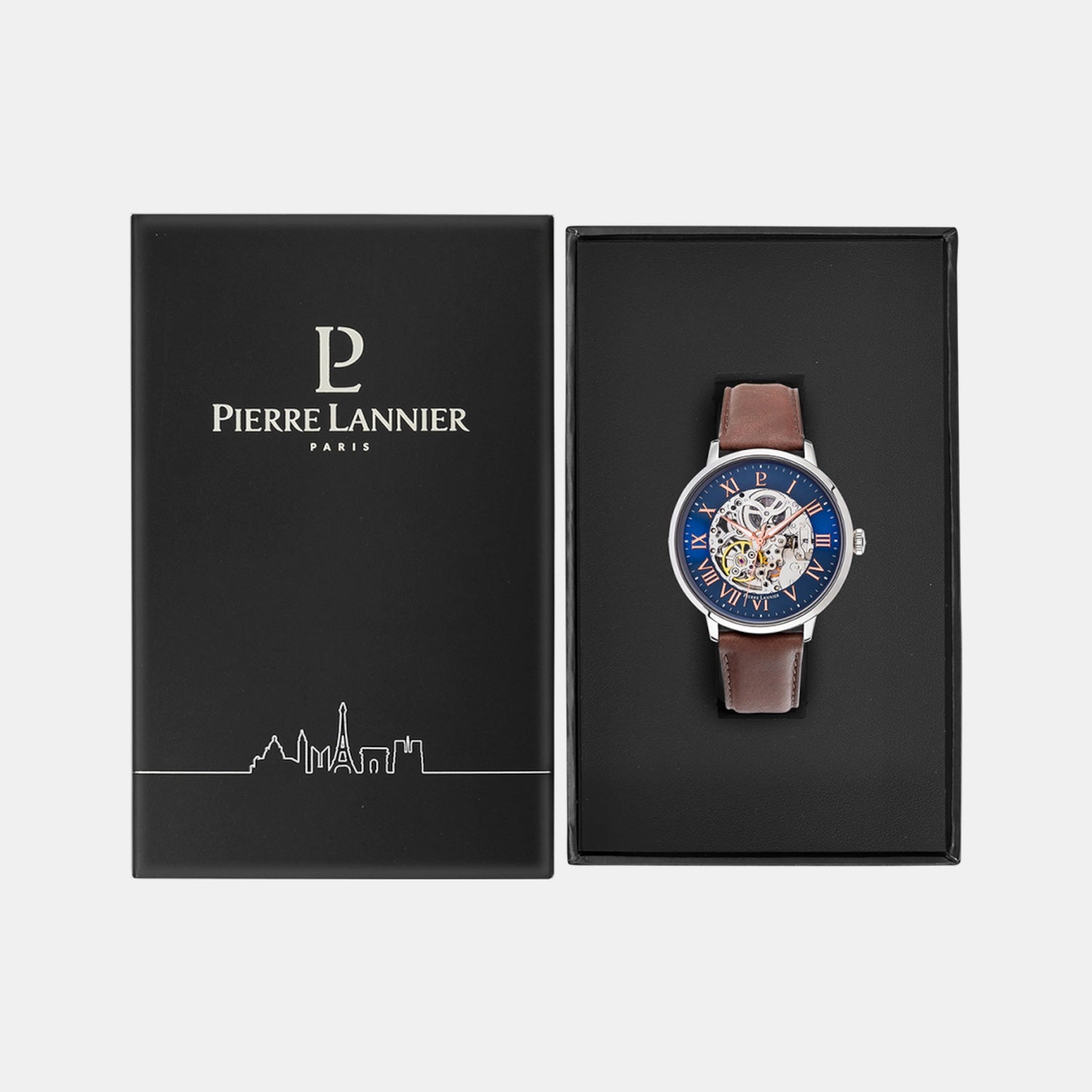 Men Automatic Blue Dial Analog Leather Watch 322B164