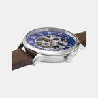 Men Automatic Blue Dial Analog Leather Watch 322B164