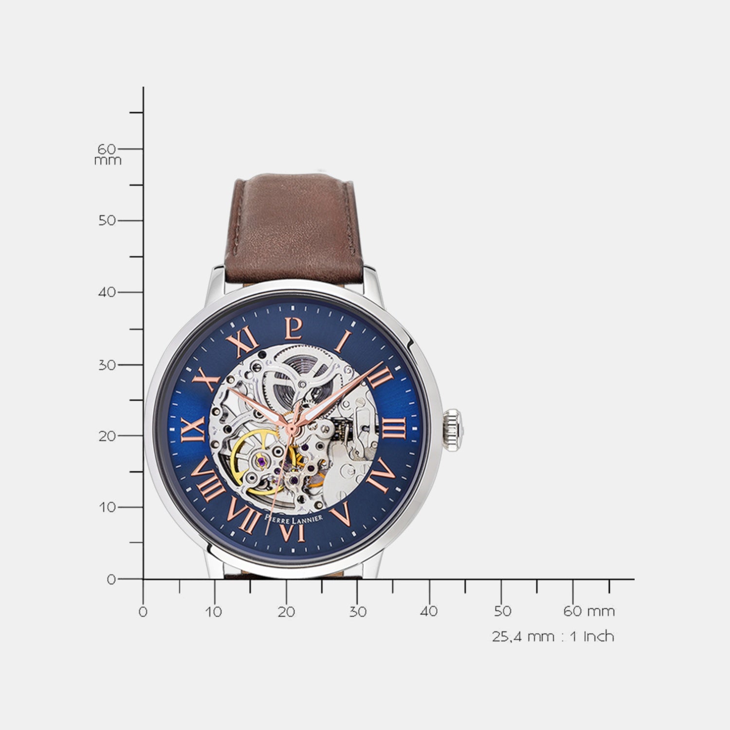 Men Automatic Blue Dial Analog Leather Watch 322B164