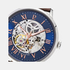 Men Automatic Blue Dial Analog Leather Watch 322B164