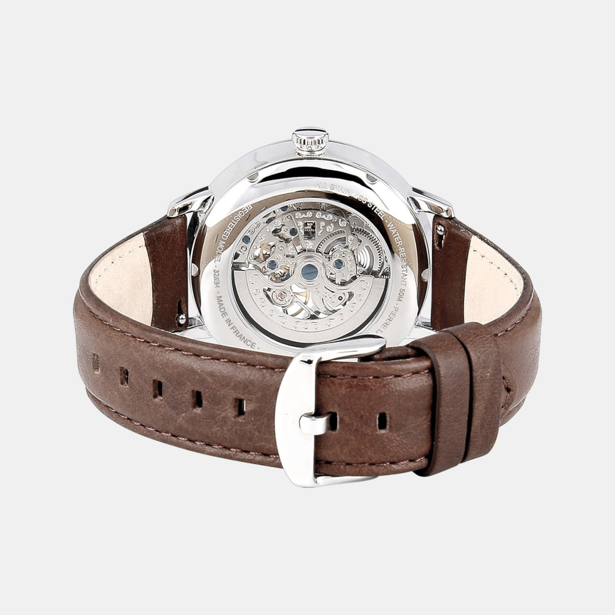 Men Automatic Blue Dial Analog Leather Watch 322B164