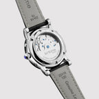 Motion Men Automatic Silver Dial Multi-Function Leather Watch 323-L10306