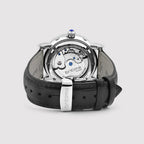 Motion Men Automatic Silver Dial Multi-Function Leather Watch 323-L10306