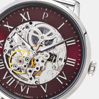 Automatic Men Automatic Burgundy Dial Analog Stainless Steel Watch 323D151