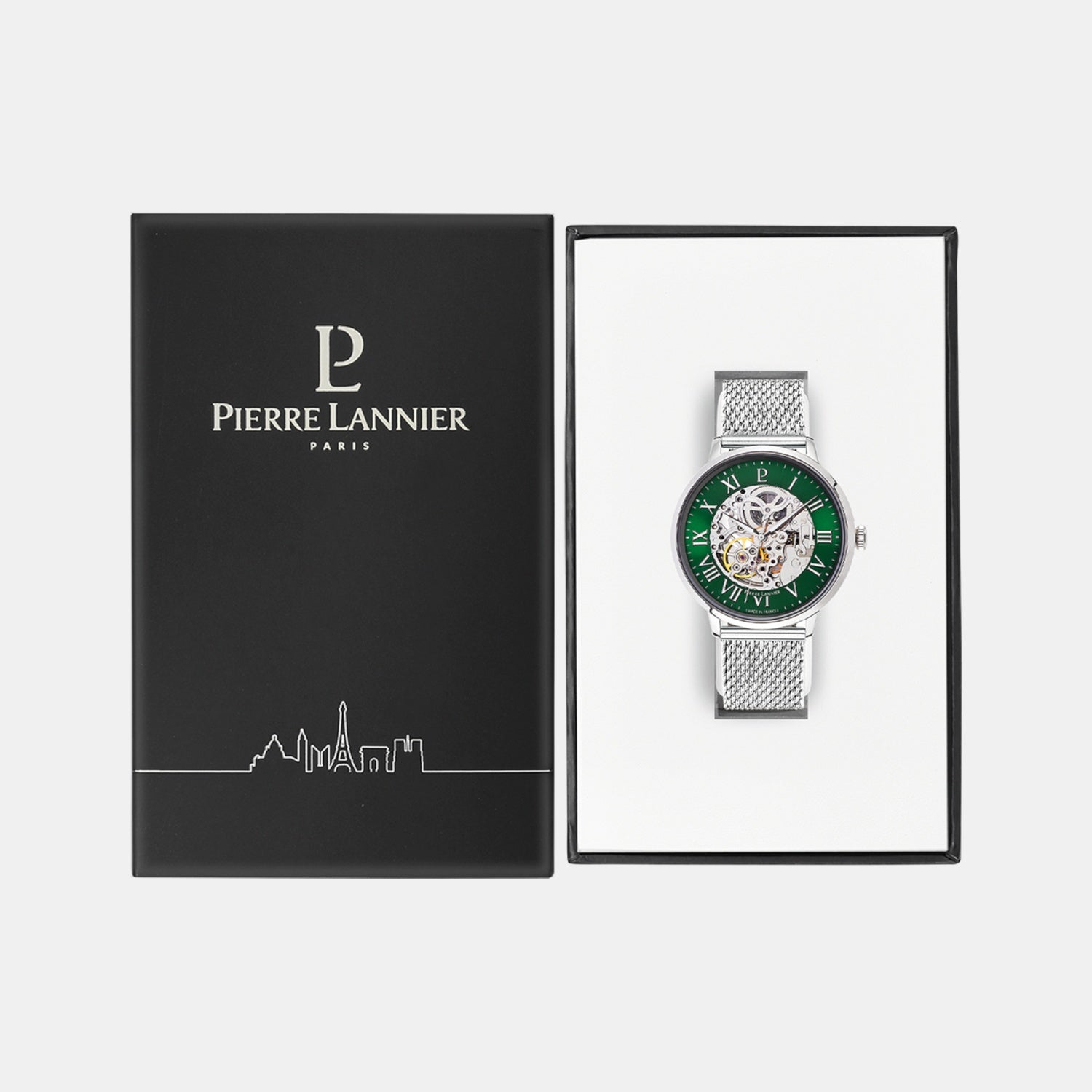 Men Automatic Green Dial Analog Mesh Watch 323D171