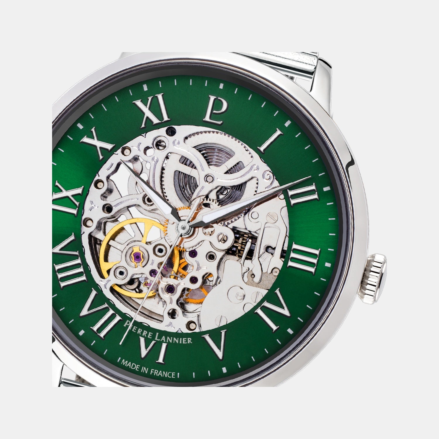 Men Automatic Green Dial Analog Mesh Watch 323D171