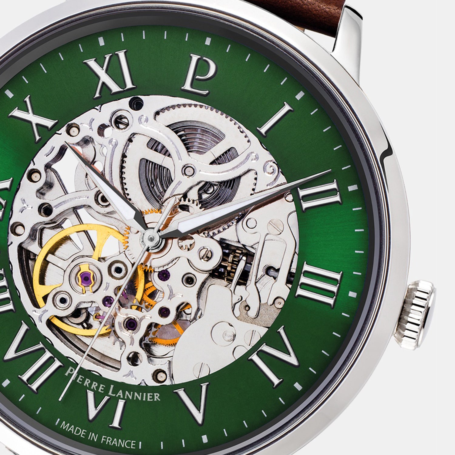Automatic Men Automatic Green Dial Analog Leather Watch 323D174