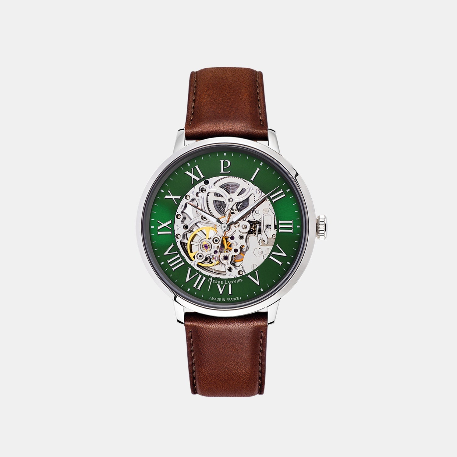 Automatic Men Automatic Green Dial Analog Leather Watch 323D174