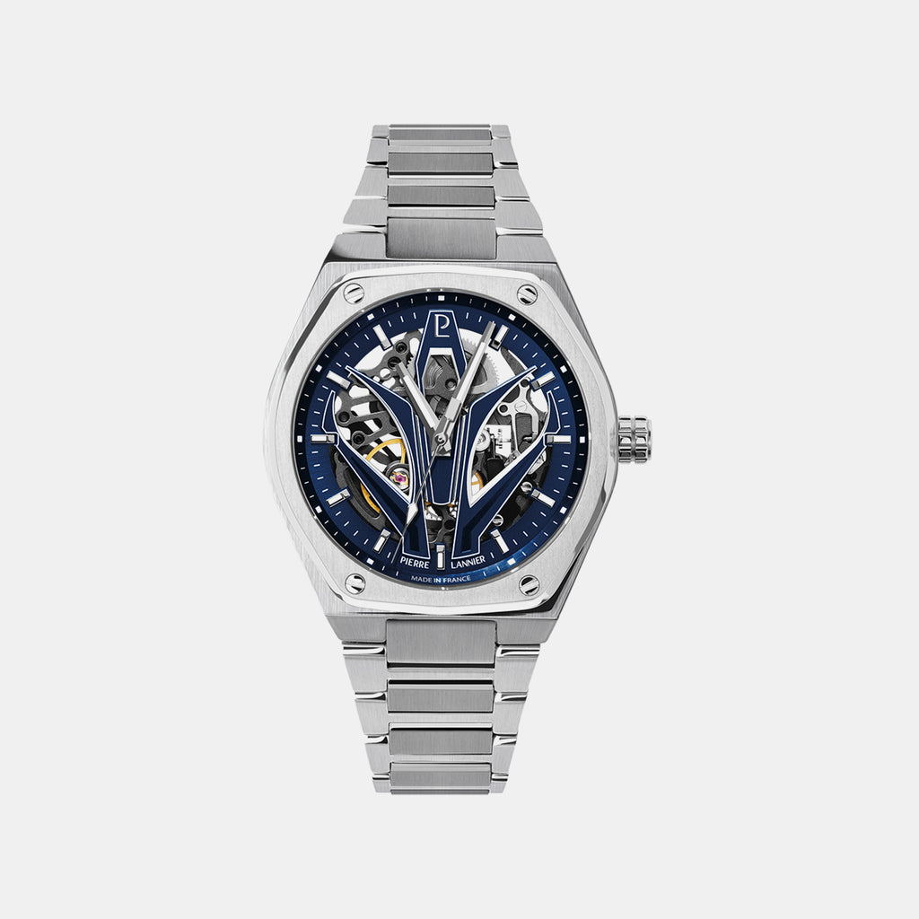 Ardent Men Automatic Blue Dial Analog Stainless Steel Watch 324D161