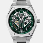 Women Automatic Green Dial Analog Leather Watch 324D171