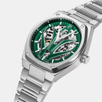 Women Automatic Green Dial Analog Leather Watch 324D171