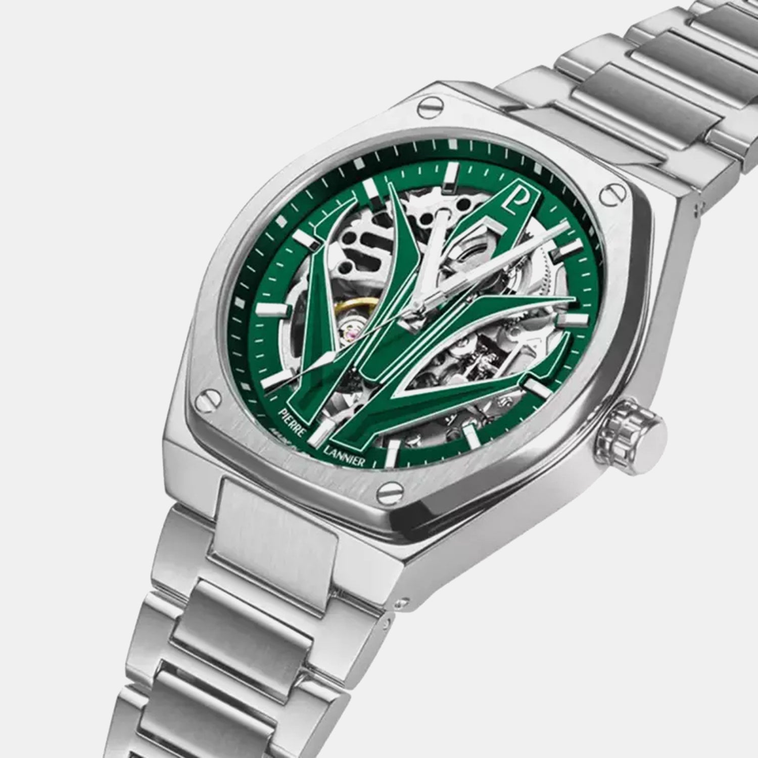 Women Automatic Green Dial Analog Leather Watch 324D171
