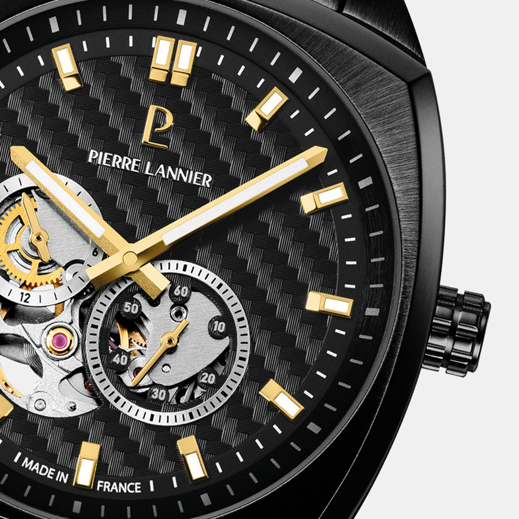 Arcadius Men Automatic Black Dial Analog Stainless Steel Watch 329G439