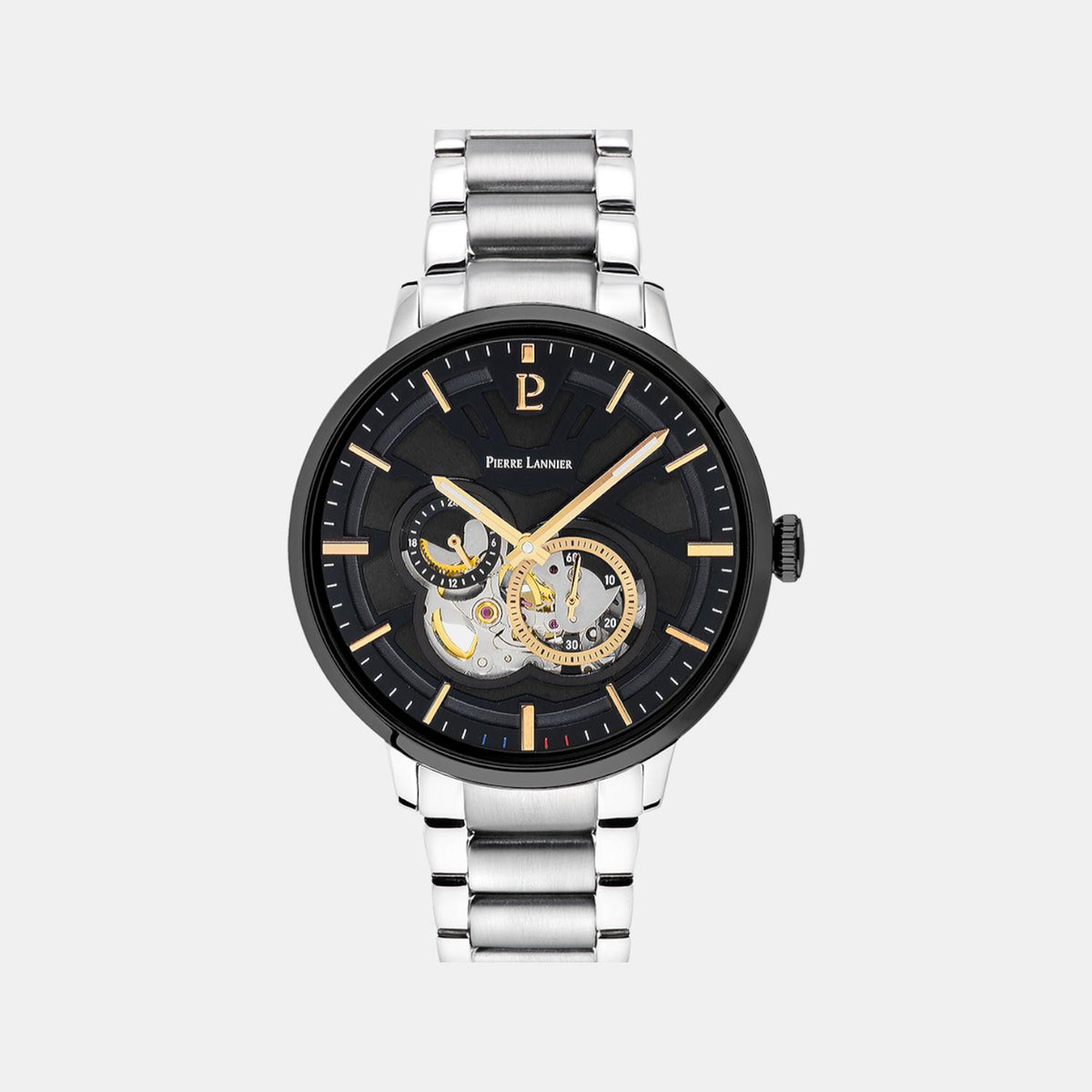 Pierre Lannier Trio Men Automatic Black Dial Analog Stainless Steel Watch 331H131-1