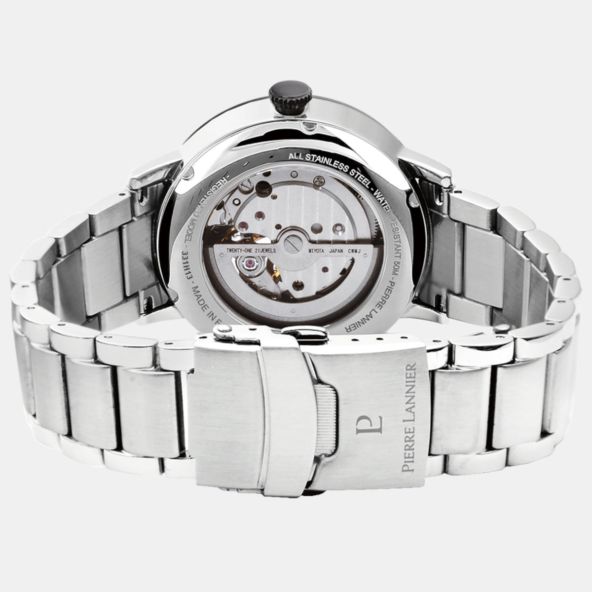 Pierre Lannier Trio Men Automatic Black Dial Analog Stainless Steel Watch 331H131-4