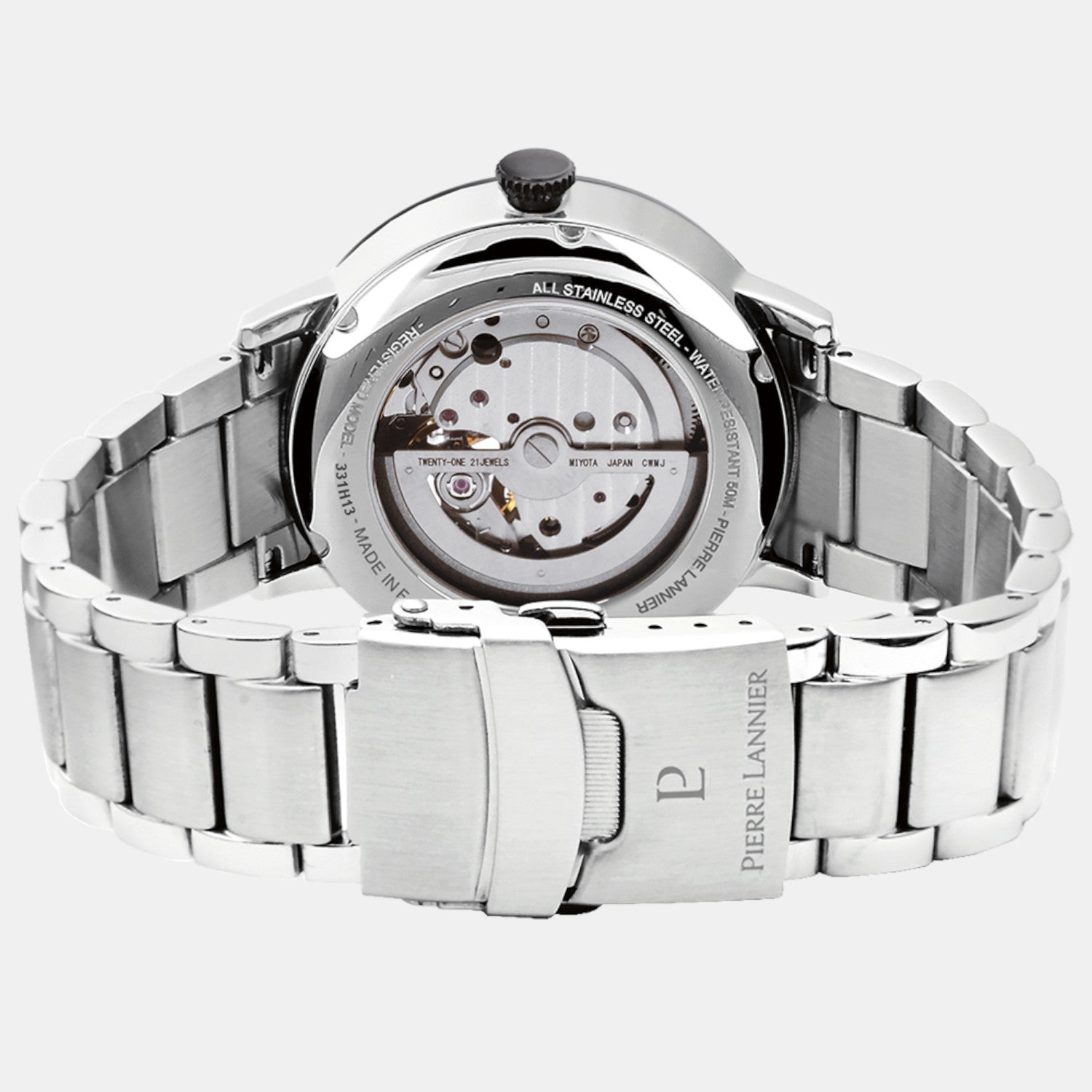 Pierre Lannier Trio Men Automatic Black Dial Analog Stainless Steel Watch 331H131-4