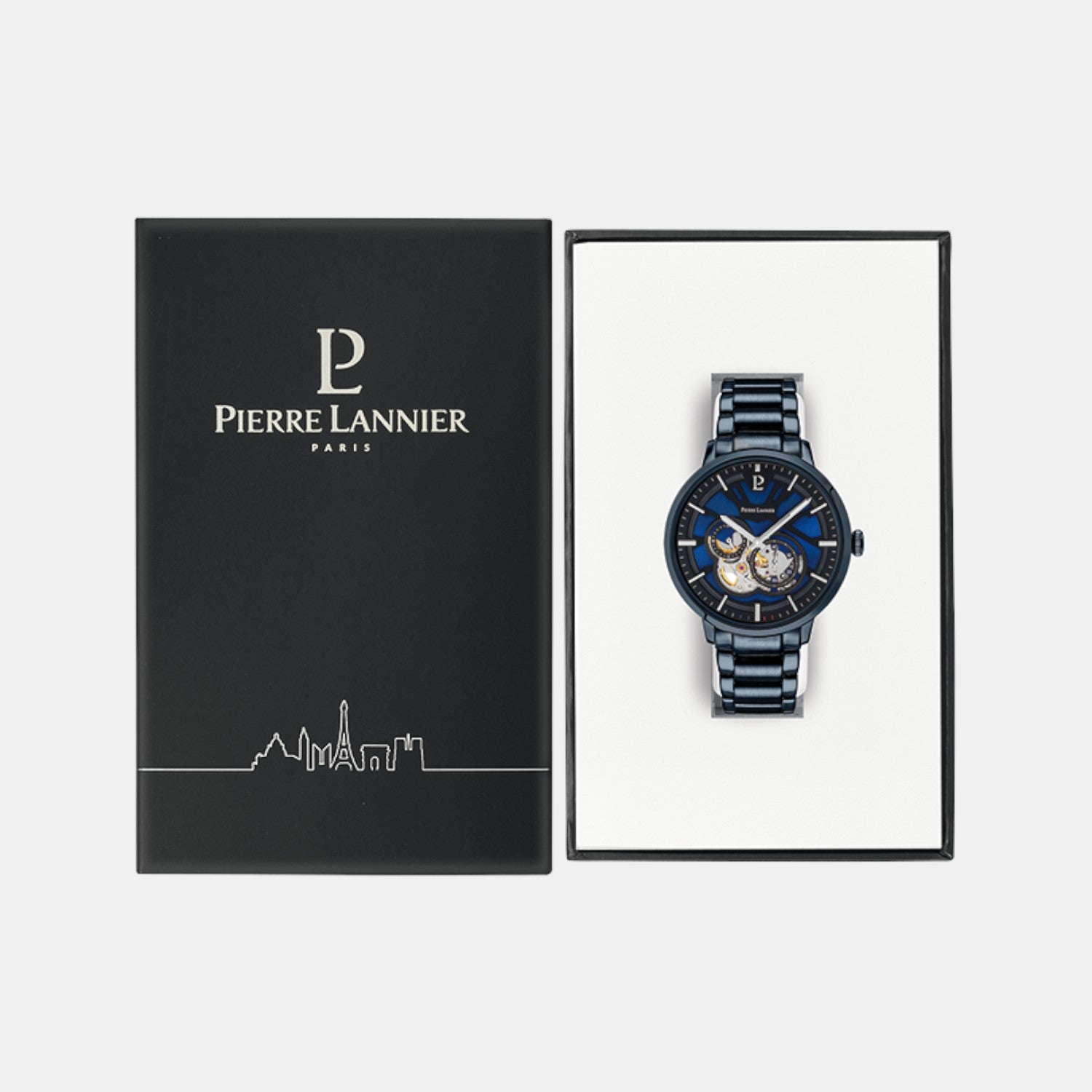 Pierre Lannier Trio Men Automatic Blue Dial Analog Stainless Steel Watch 333D469-5