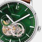 Trio Men Automatic Green Dial Analog Leather Watch 334B174