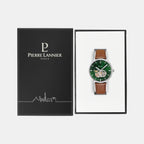 Trio Men Automatic Green Dial Analog Leather Watch 334B174