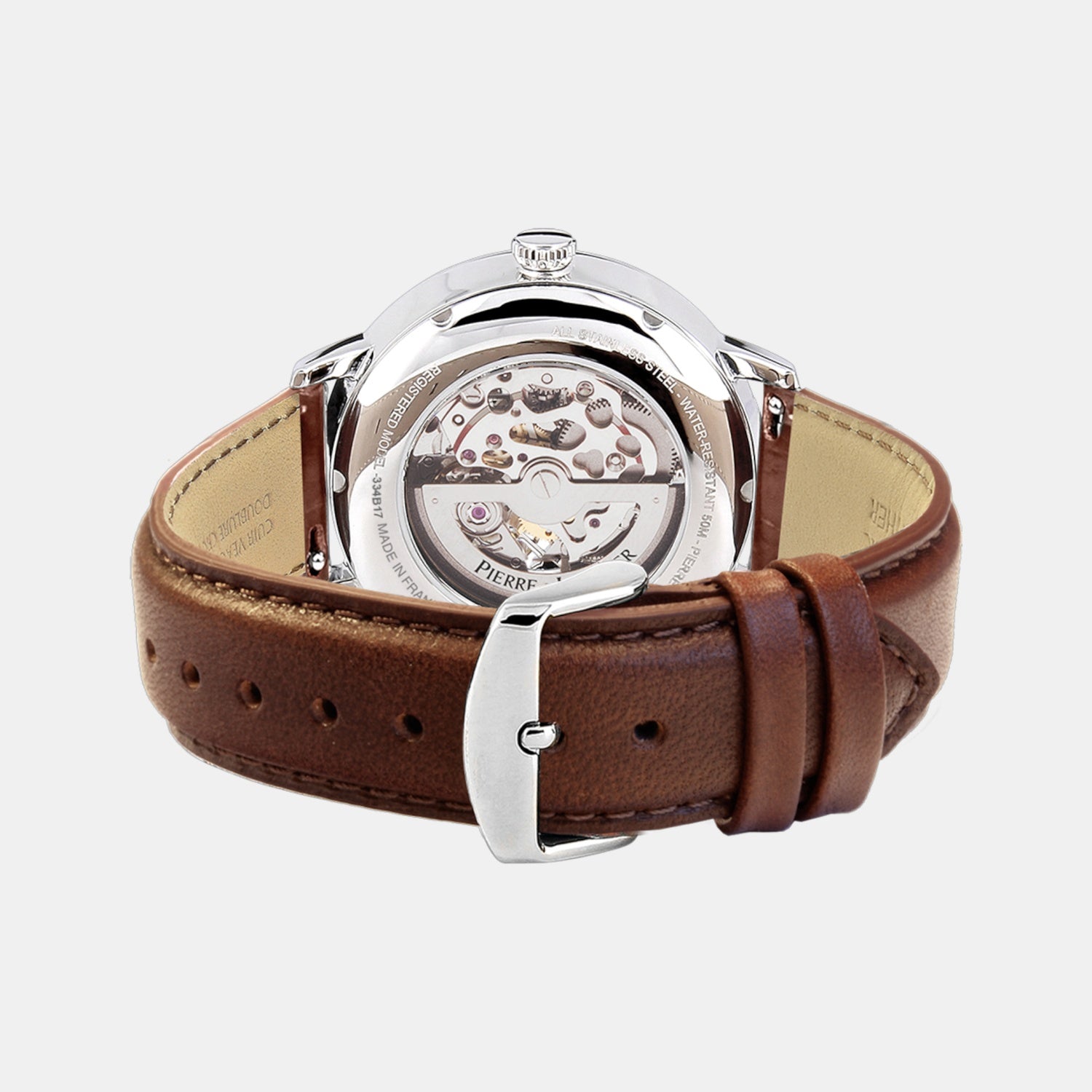 Trio Men Automatic Green Dial Analog Leather Watch 334B174