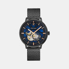 Trio Men Automatic Blue Dial Analog Stainless Steel Watch 335B469