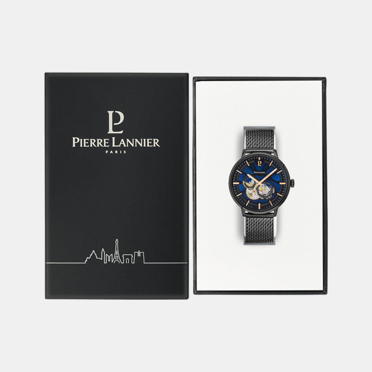 Trio Men Automatic Blue Dial Analog Mesh Watch 335B469
