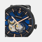 Trio Men Automatic Blue Dial Analog Stainless Steel Watch 335B469