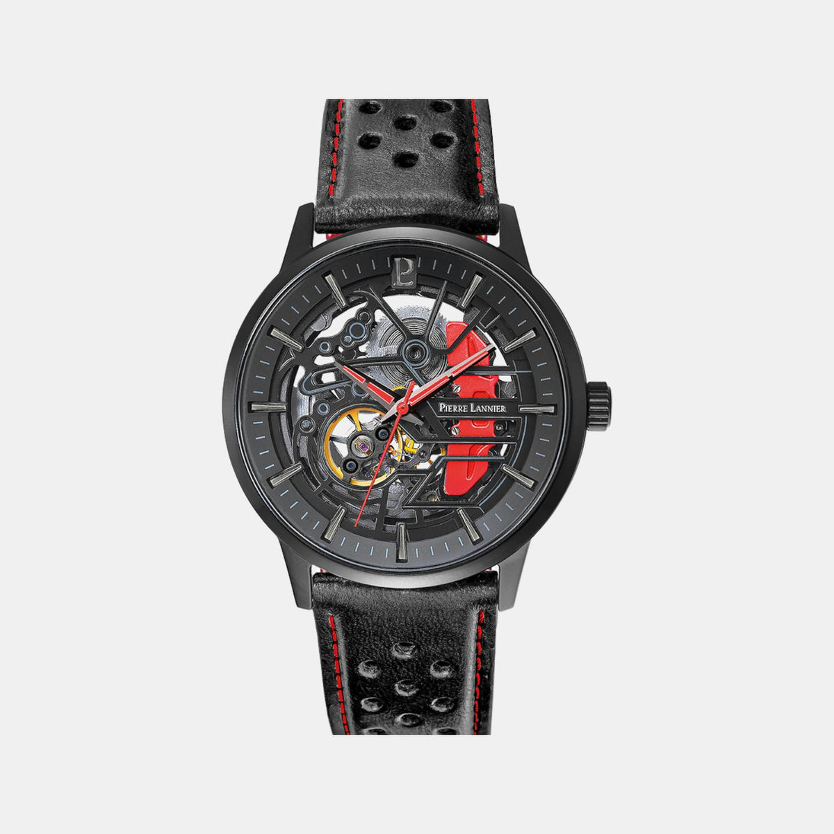 Pierre Lannier Paddock Men Automatic Black Dial Analog Leather Watch 338A433-1