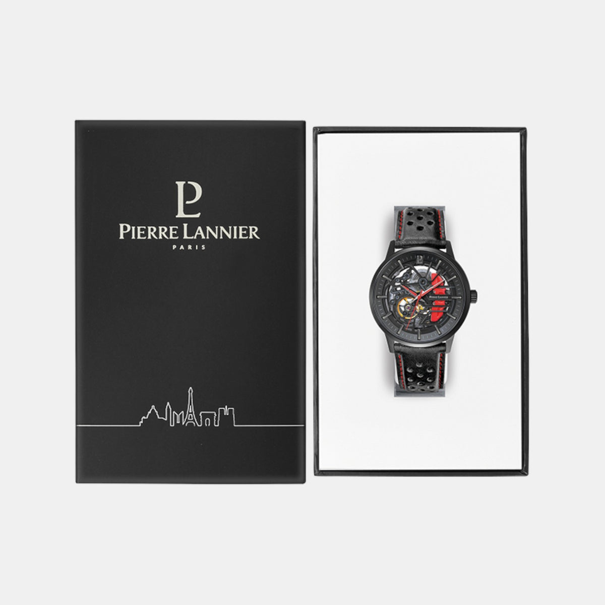 Pierre Lannier Paddock Men Automatic Black Dial Analog Leather Watch 338A433-5