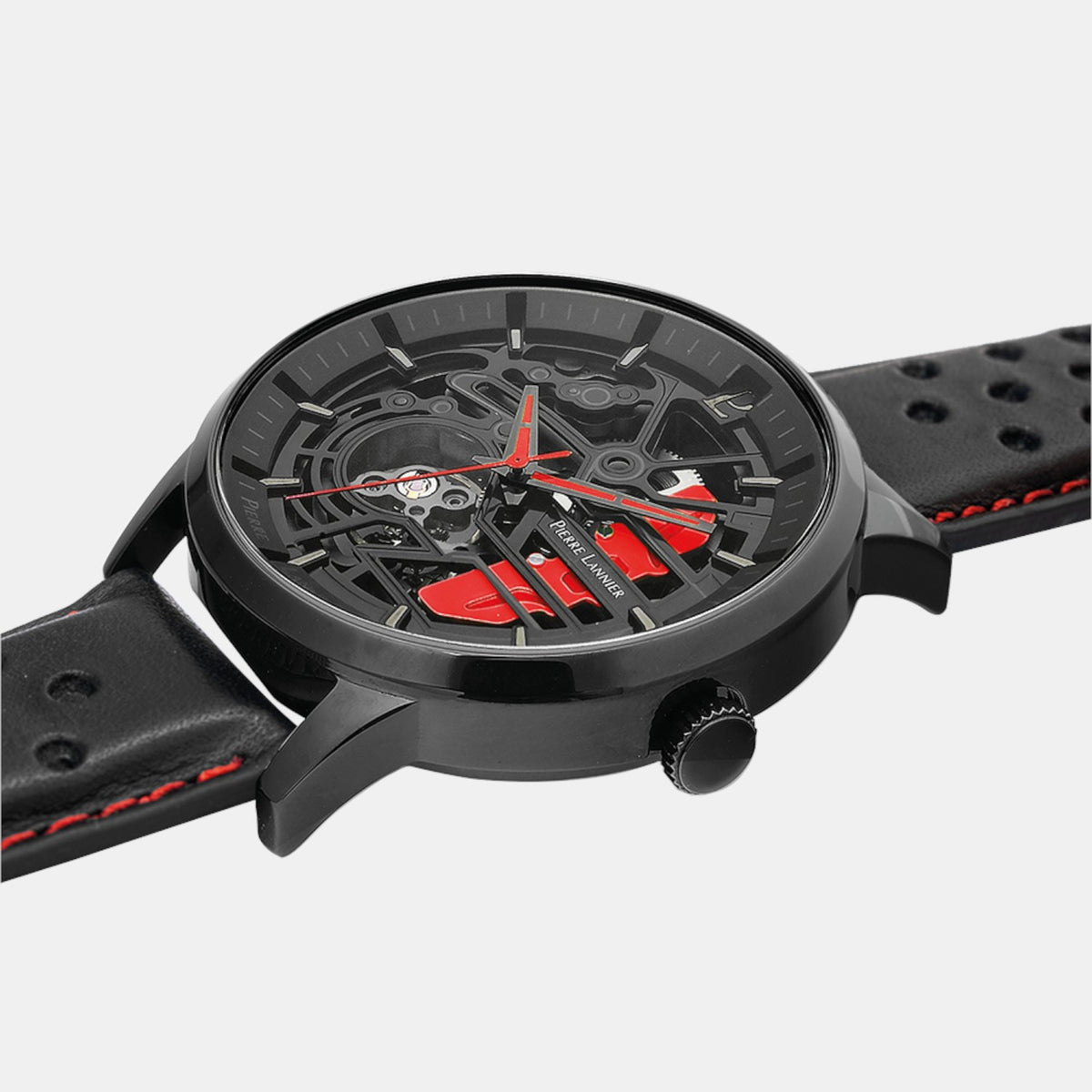 Pierre Lannier Paddock Men Automatic Black Dial Analog Leather Watch 338A433-3