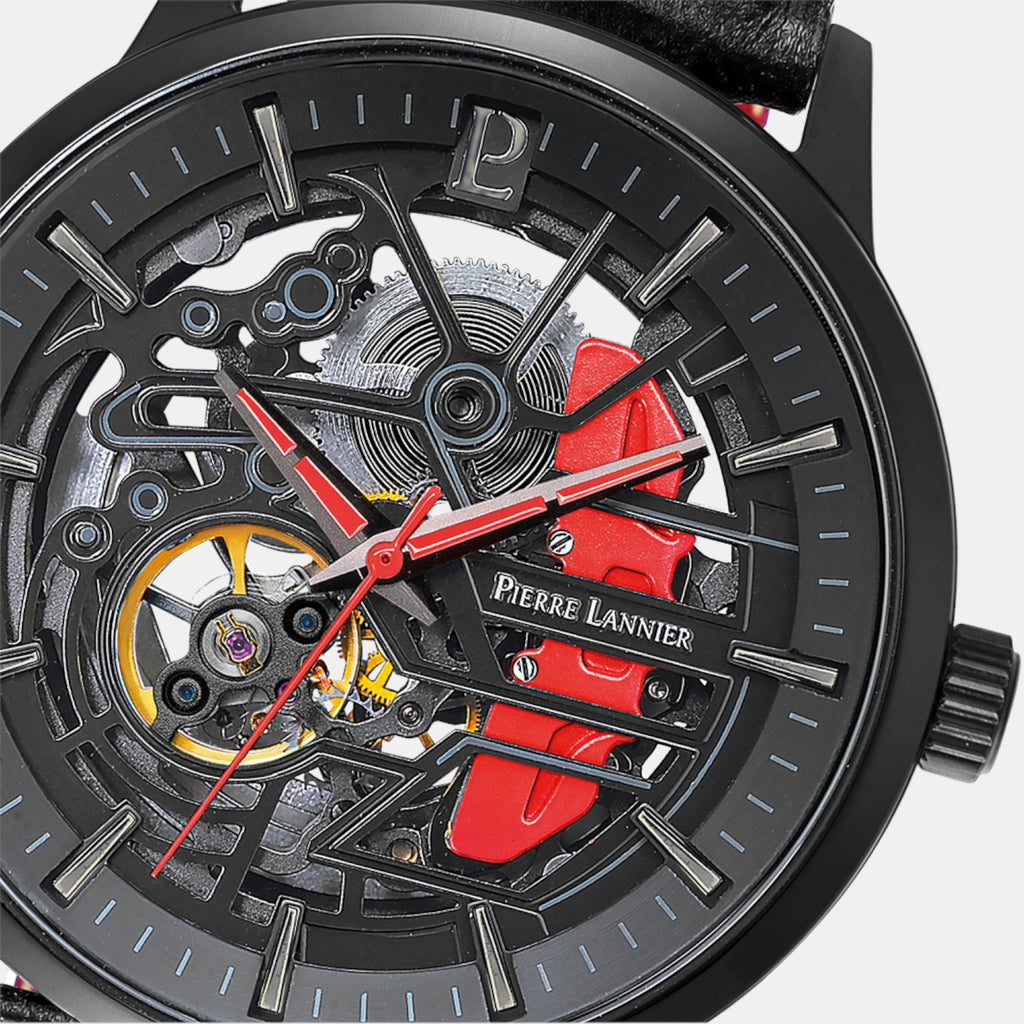 Pierre Lannier Paddock Men Automatic Black Dial Analog Leather Watch 338A433-2